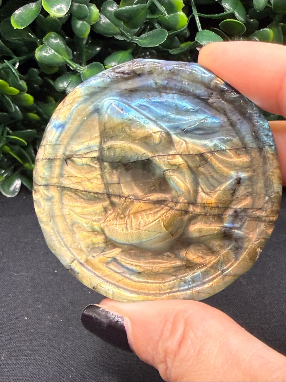 Full Flash Labradorite Shark Medallion